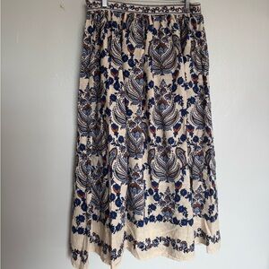 Max Studio Blue and Cream Maxi Skirt